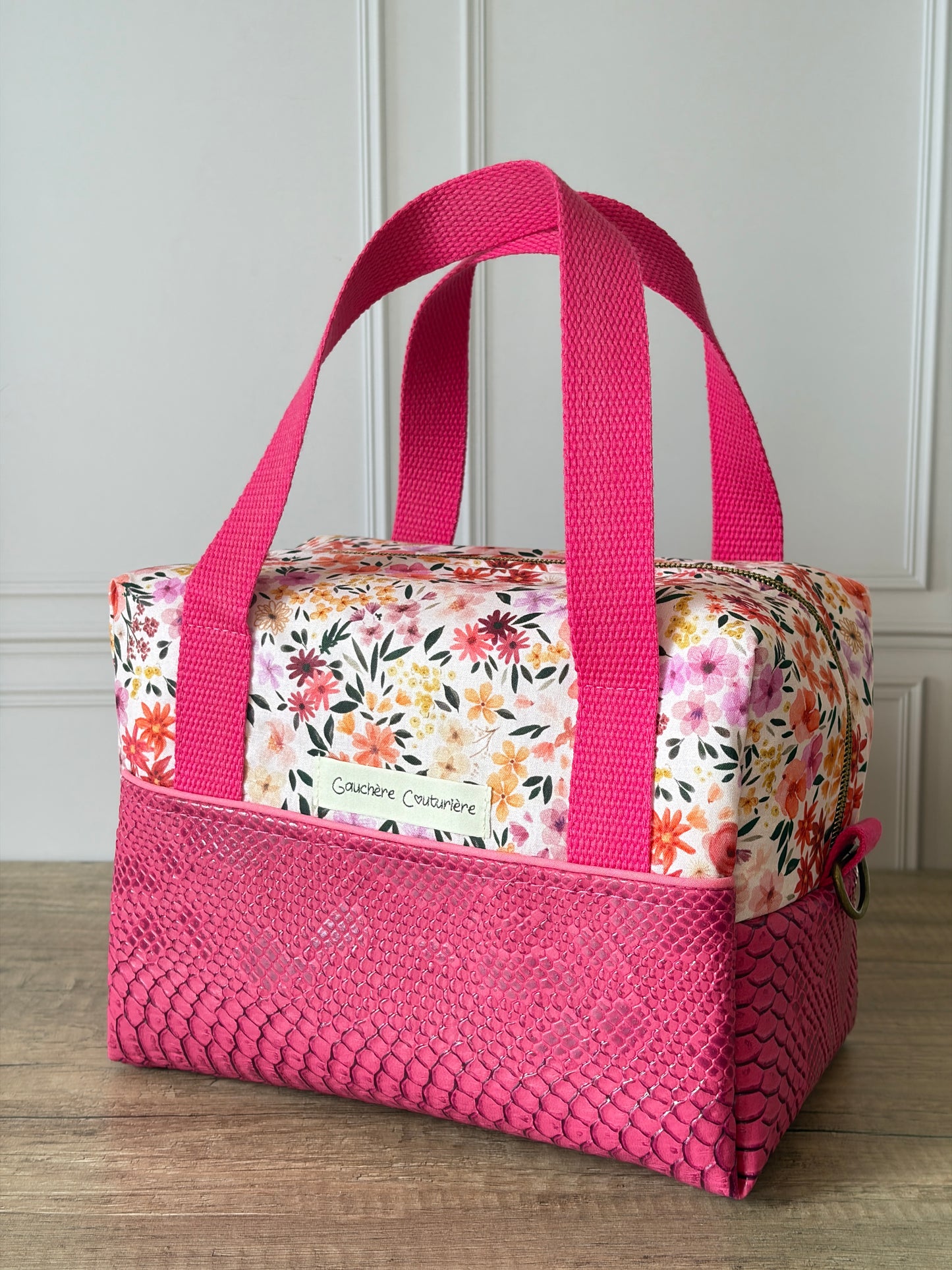 Lunch Bag Fleur Croco Rose