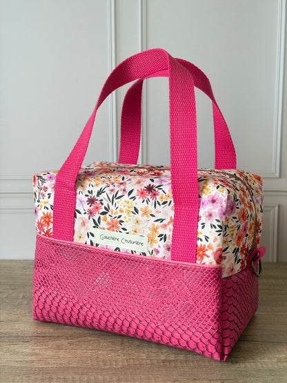 Lunch Bag Fleur Croco Rose