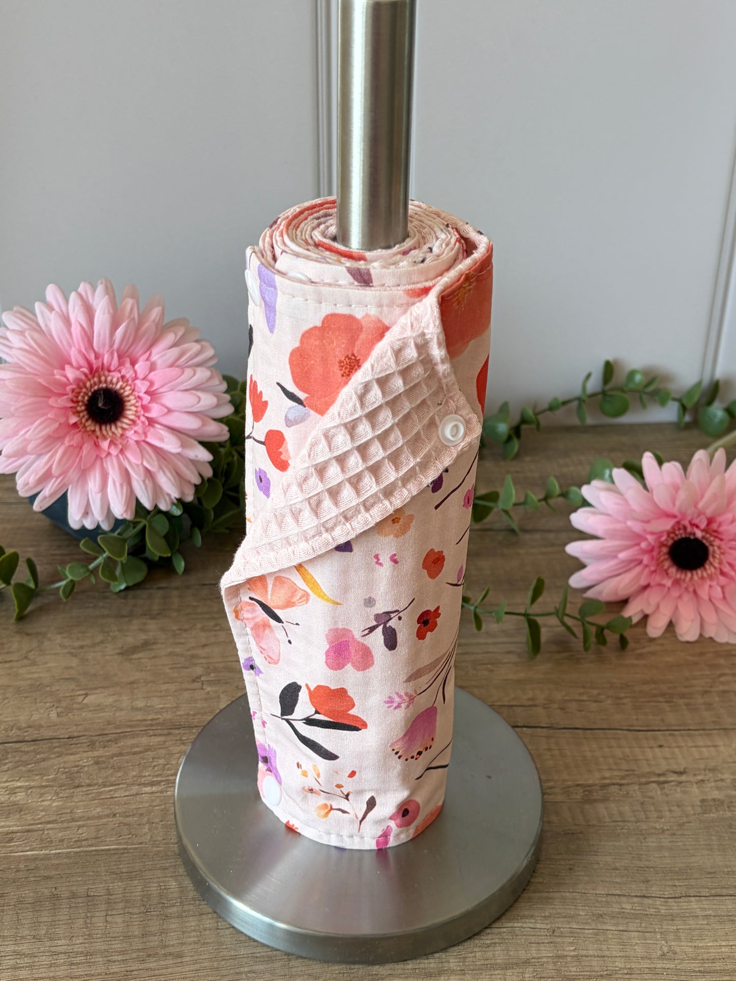 Essuie-tout lavable 5 feuilles rose